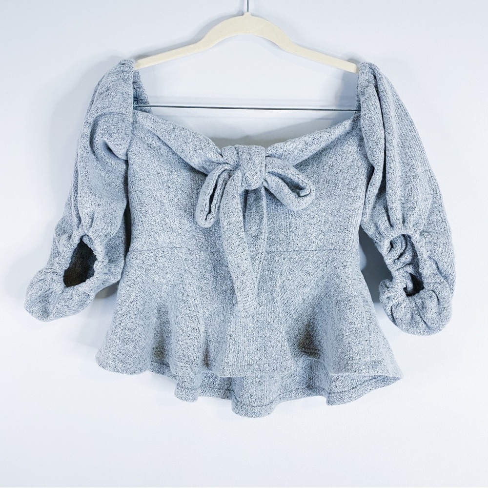 Luxxel - Grey Off the Shoulder Top